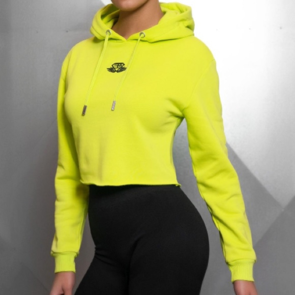 Neon BodyEngineers crop hoodie!